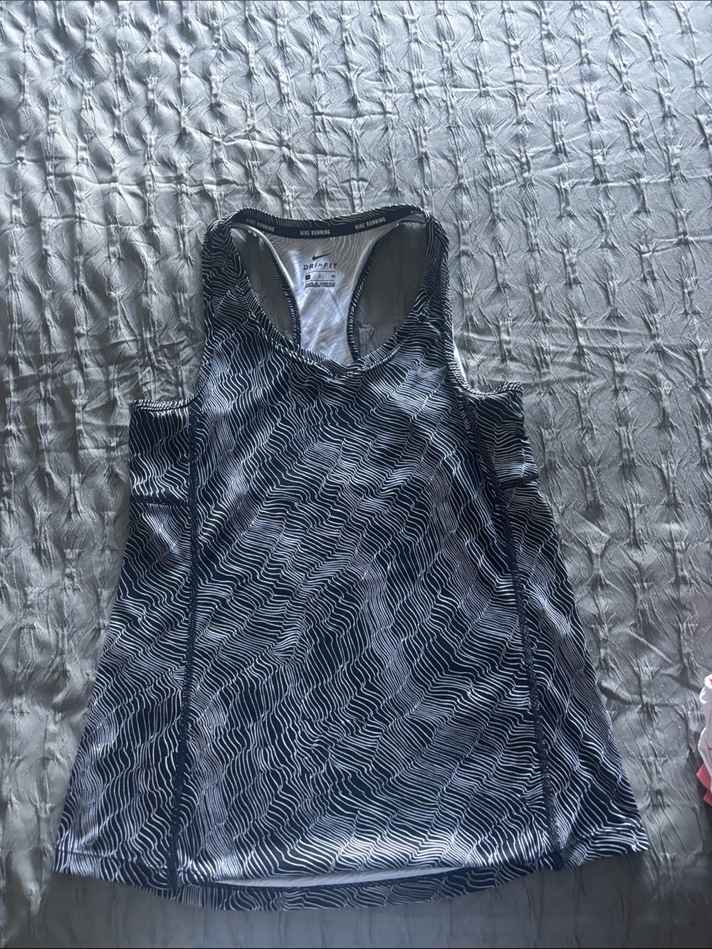 Nike Black & White Wave-Pattern Racerback Tank